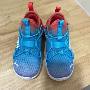 Puma Kids Vibrant Blue and Red Sneakers